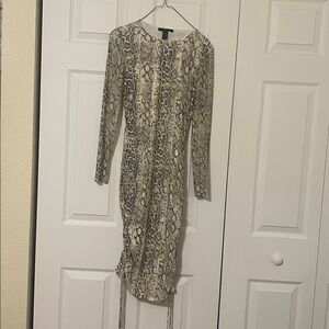 Forever 21 Snake Print Long Sleeve Dress